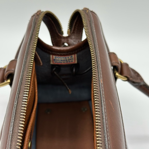 Dooney & Bourke Blue and Brown Leather Satchel - Picture 7 of 11